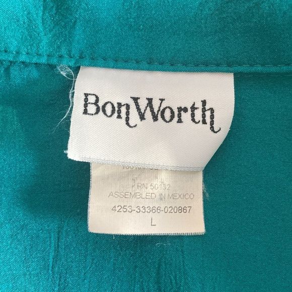 Vintage Womens Large Bon Worth Bermuda Set Green W/Parrots - Picture 6 of 16